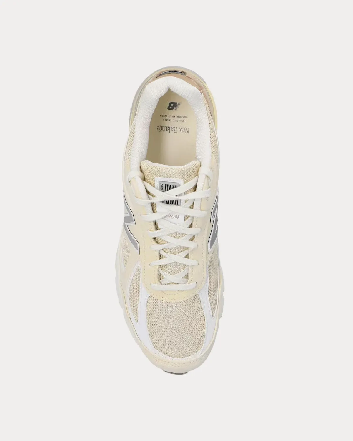 990v4 Cream Low Top Sneakers