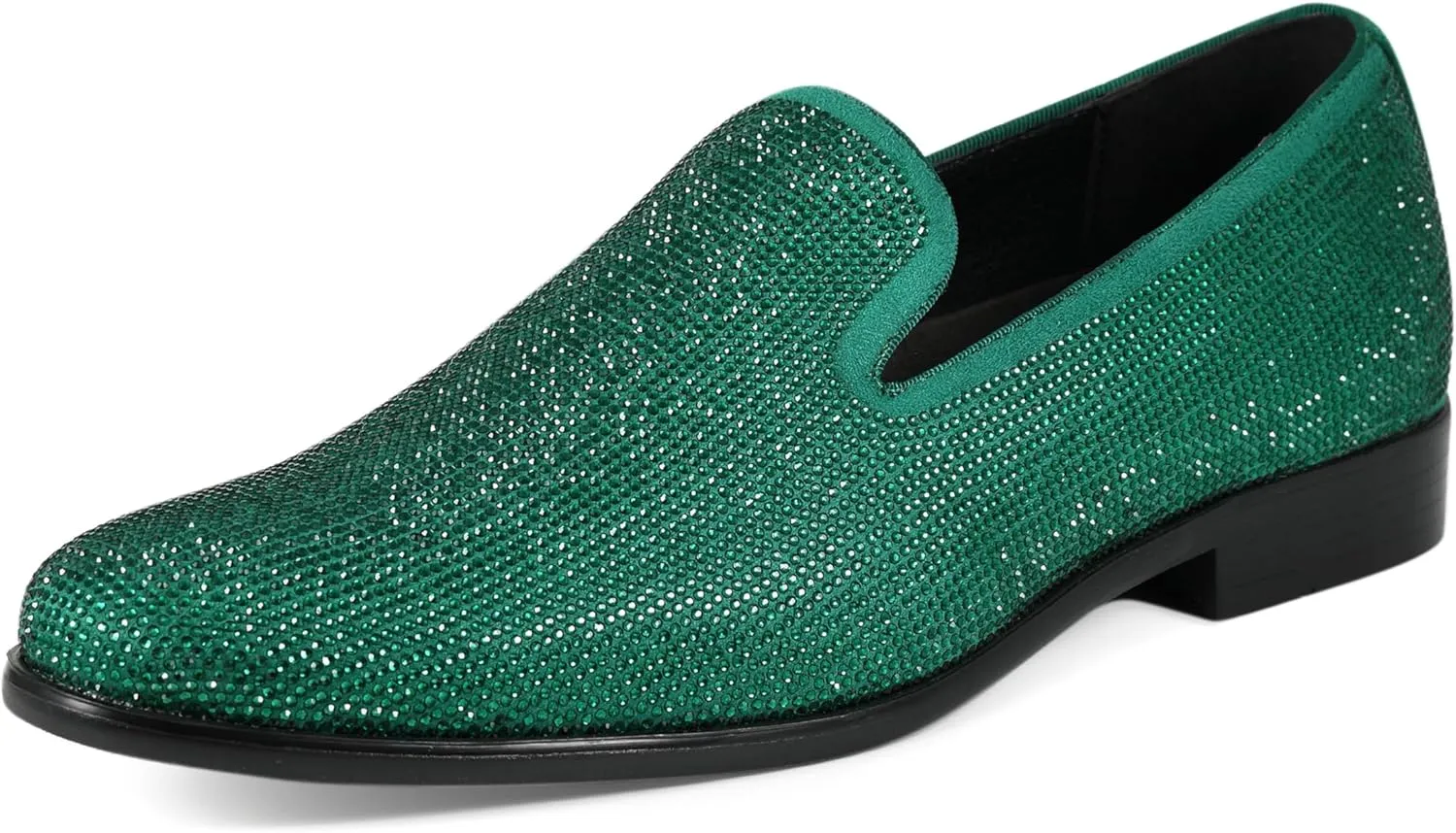 Amali Devy, Men's Dress Loafers, Slip-On Tuxedo Shoes for Men, Velvet Embellished Loafer Slippers