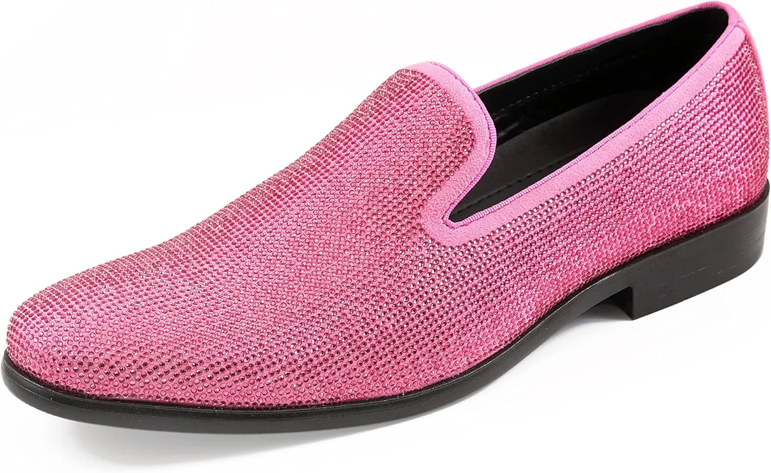Amali Devy, Men's Dress Loafers, Slip-On Tuxedo Shoes for Men, Velvet Embellished Loafer Slippers