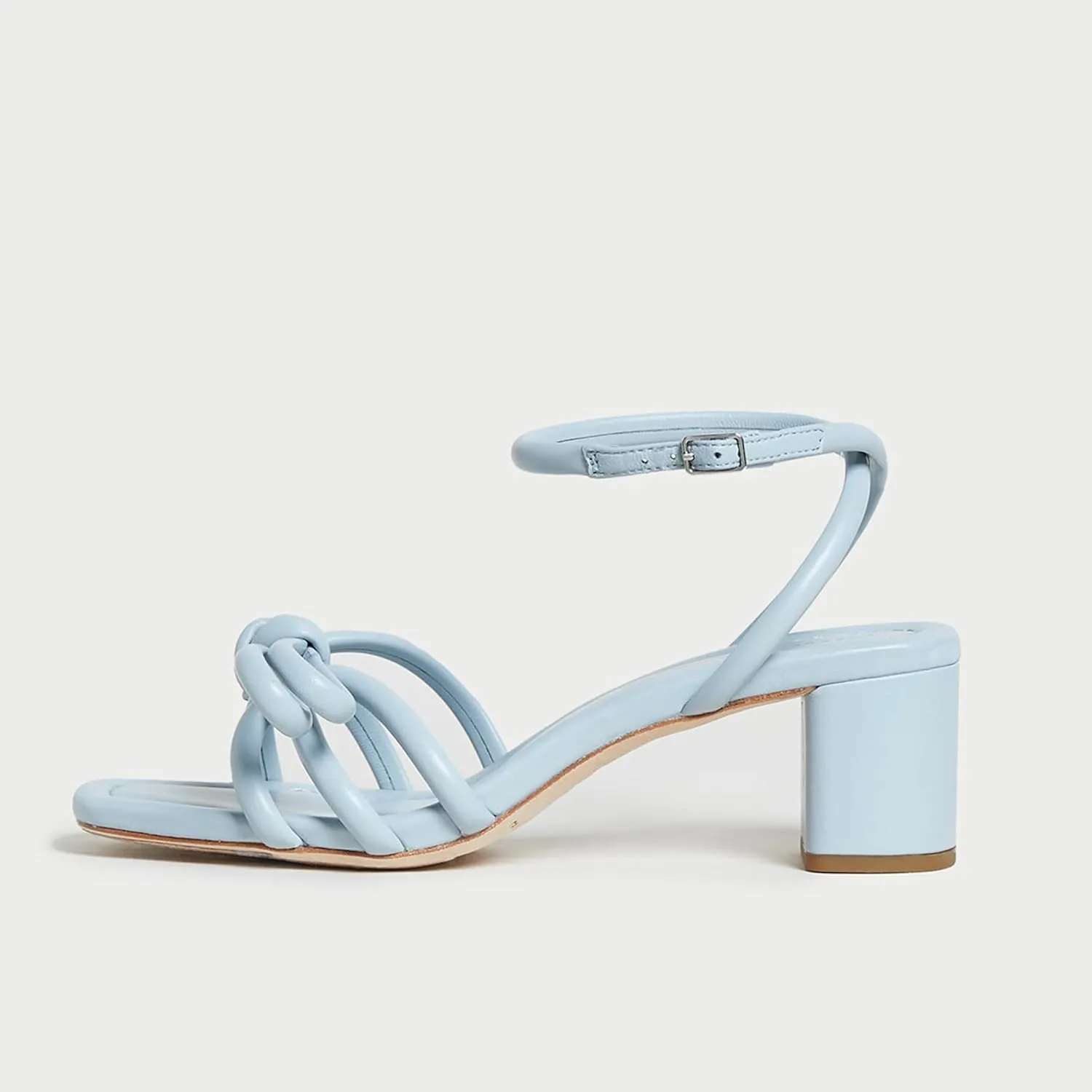 Arqa Bow-embellished Natural Raffia Heeled Sandals for Women Open Squared Toe Block Mid Heel Ankle Strap Sandal Summer Wedding Party Dressy Shoes