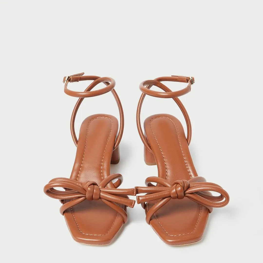 Arqa Bow-embellished Natural Raffia Heeled Sandals for Women Open Squared Toe Block Mid Heel Ankle Strap Sandal Summer Wedding Party Dressy Shoes