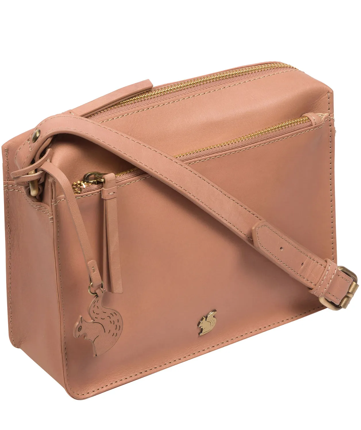 'Aurora' Subtle Pink Leather Cross Body Bag