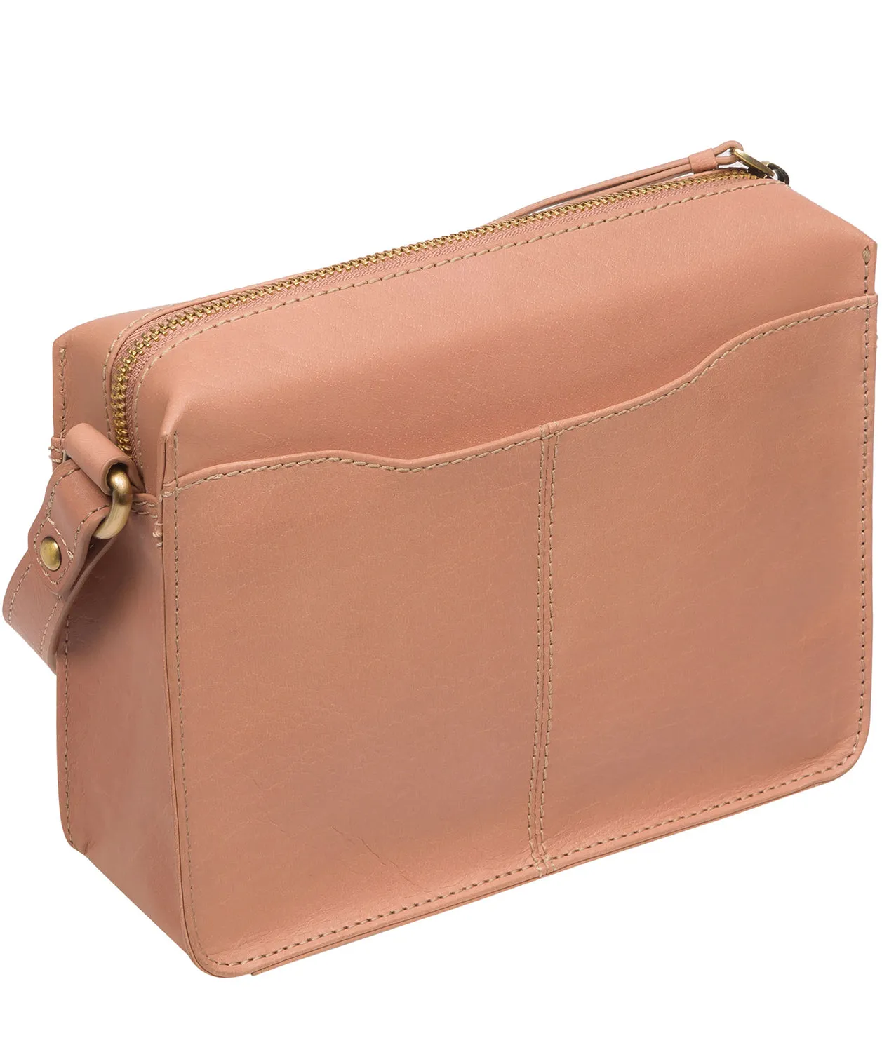'Aurora' Subtle Pink Leather Cross Body Bag