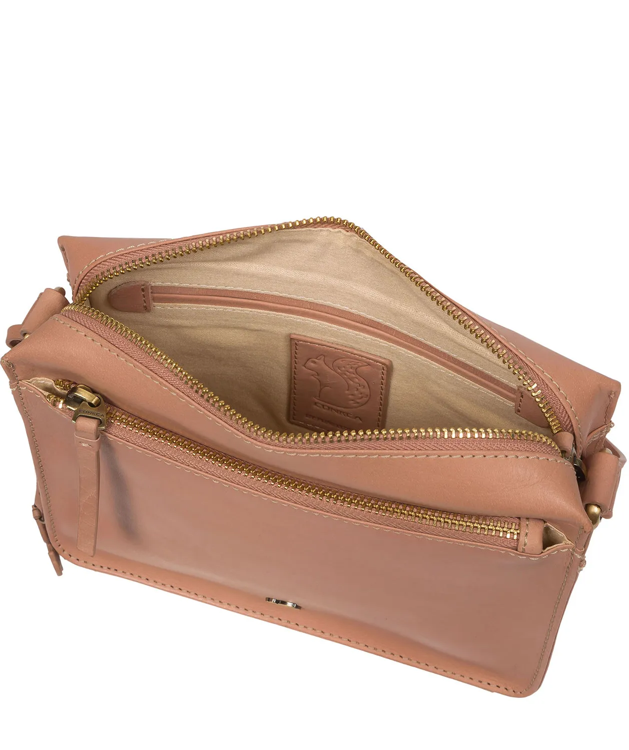 'Aurora' Subtle Pink Leather Cross Body Bag