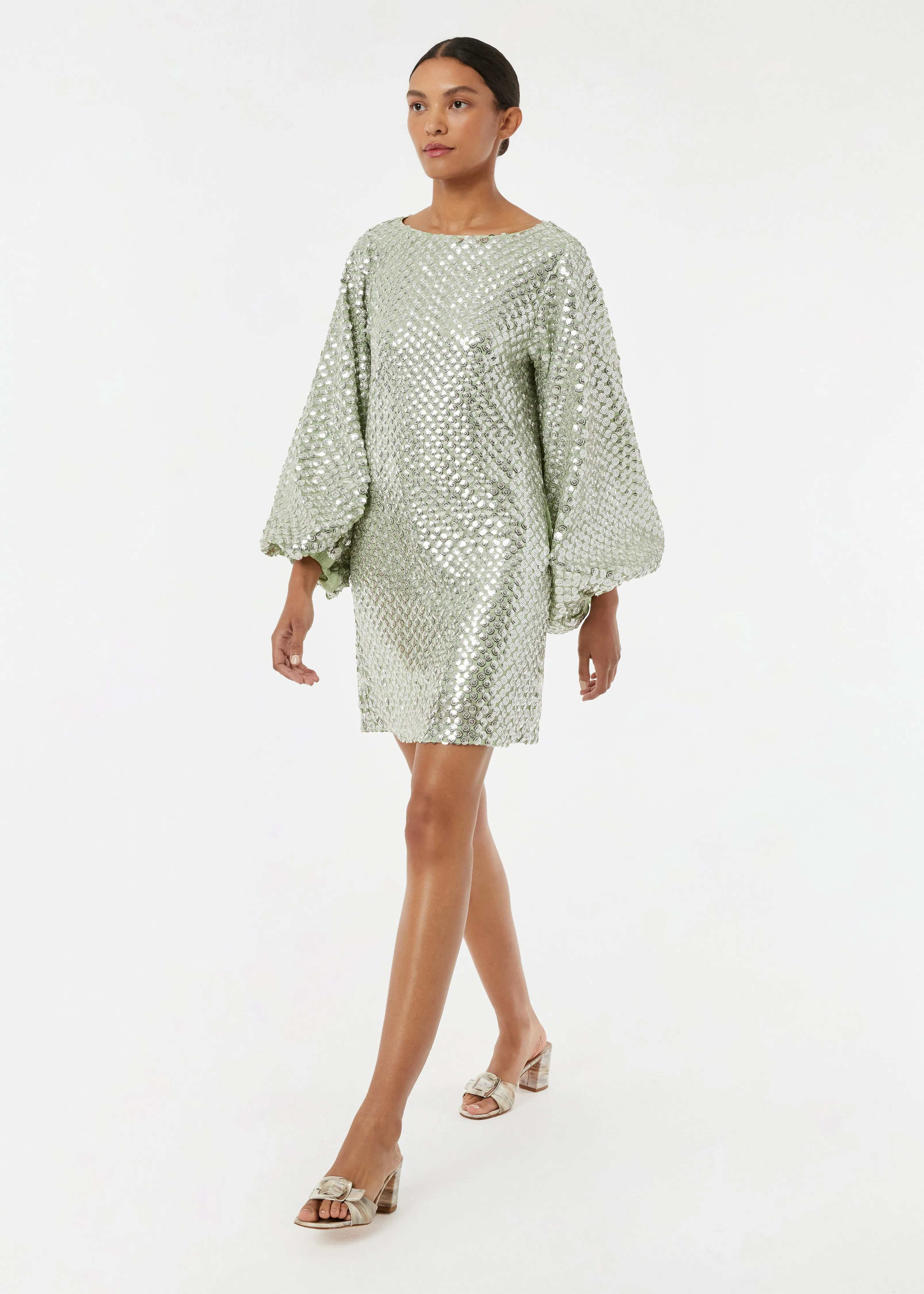 Benji Dress | Sage Sequins