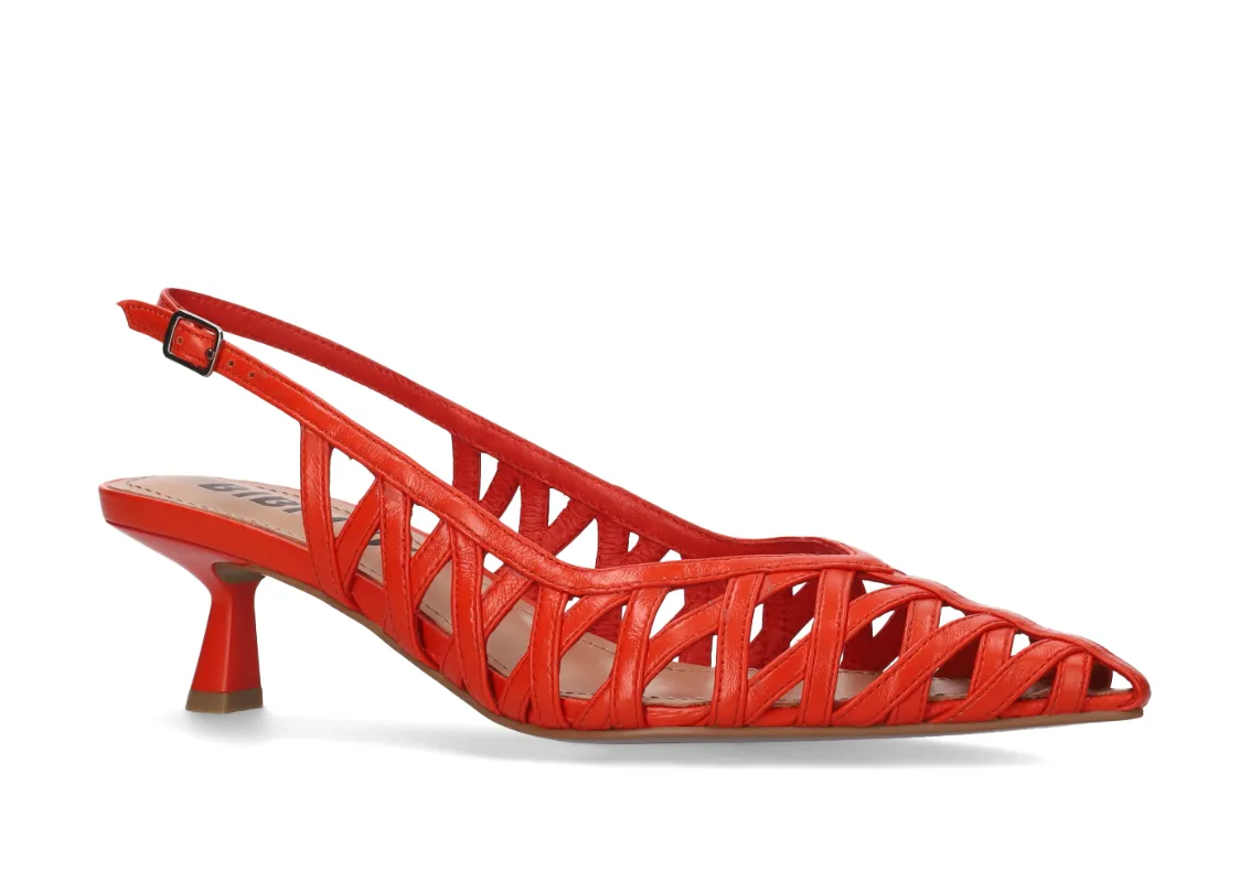 Bibi Lou Liala 45 Red Sling back Heels
