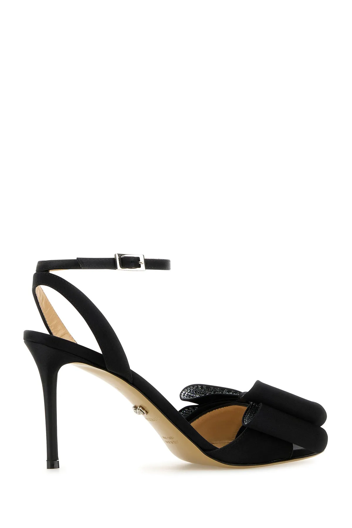 Black satin Le Cadeau sandals