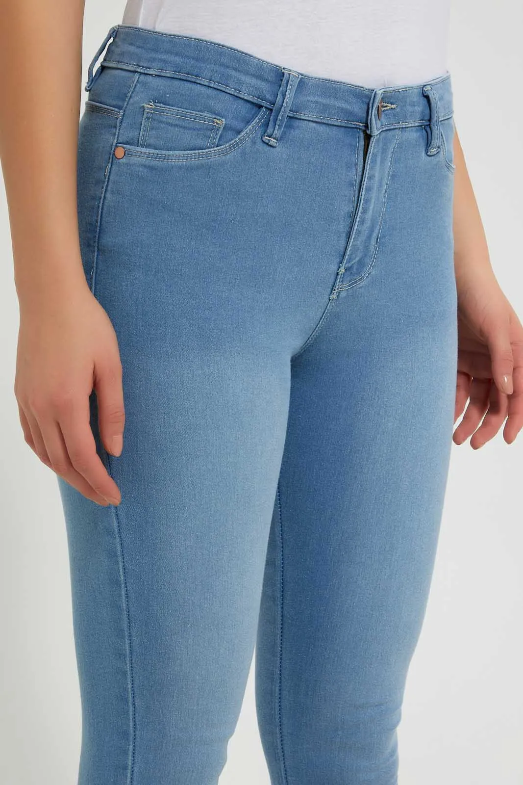 Blue Skinny Mid Wallet Jean