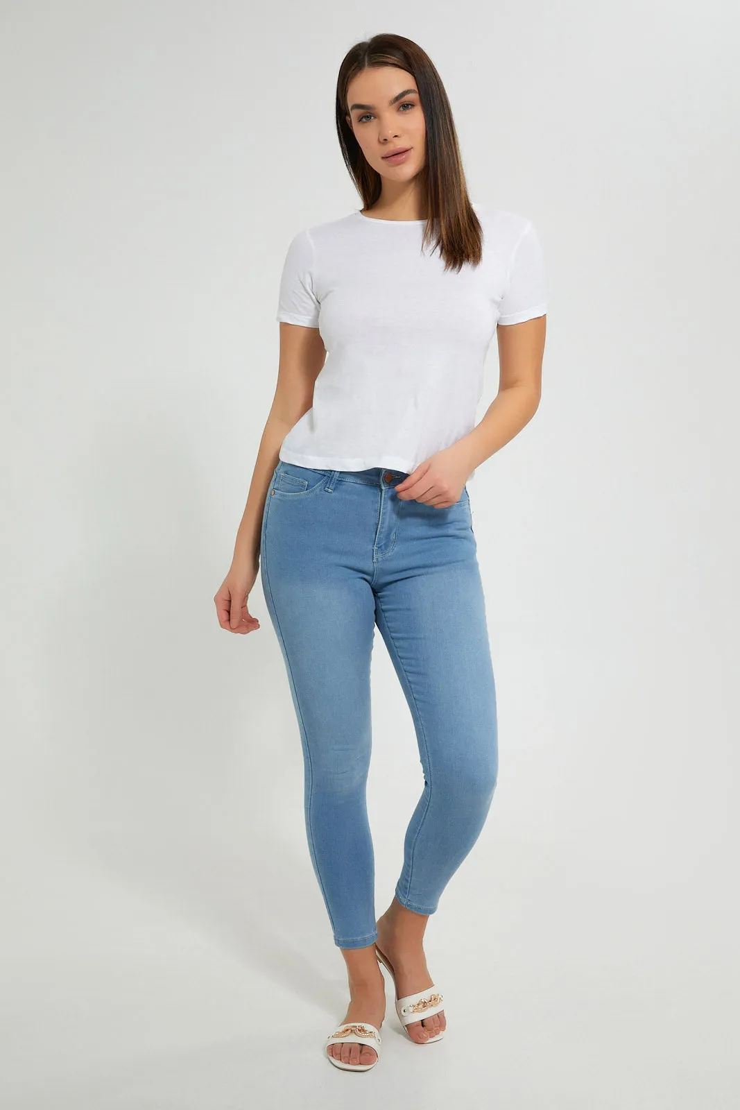 Blue Skinny Mid Wallet Jean