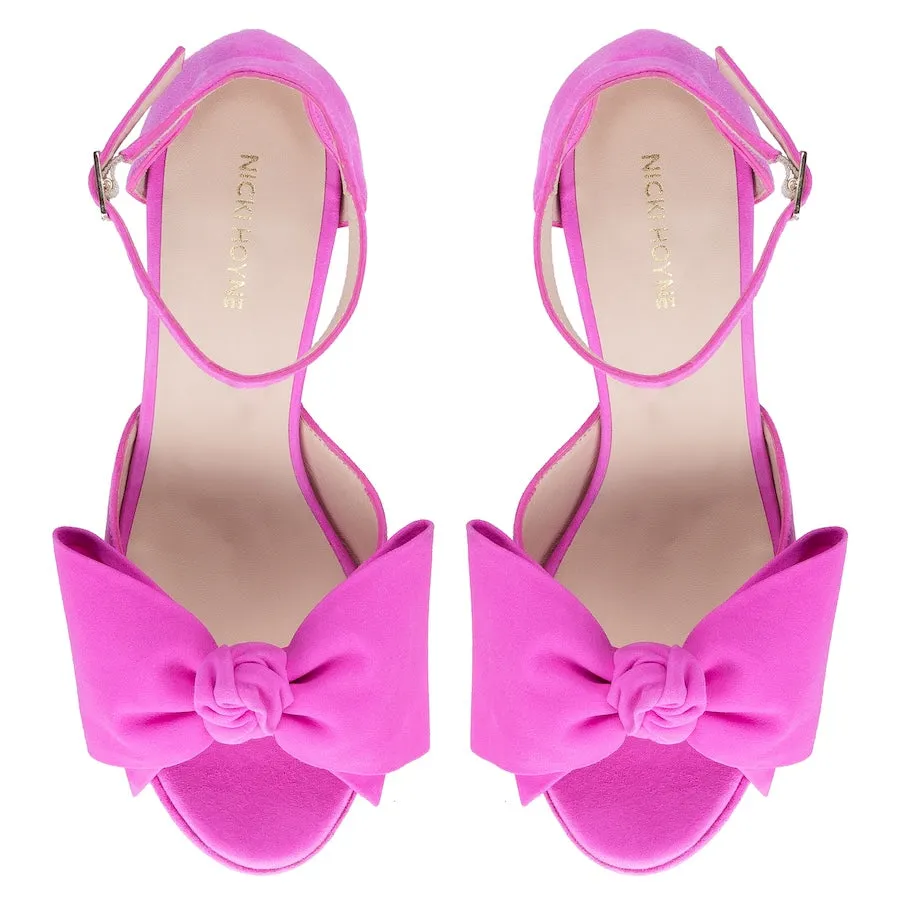 Bow Platform - Pink Suede
