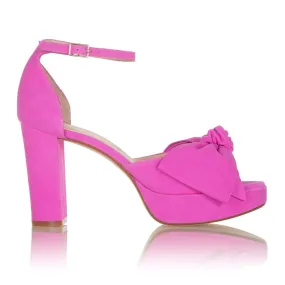 Bow Platform - Pink Suede