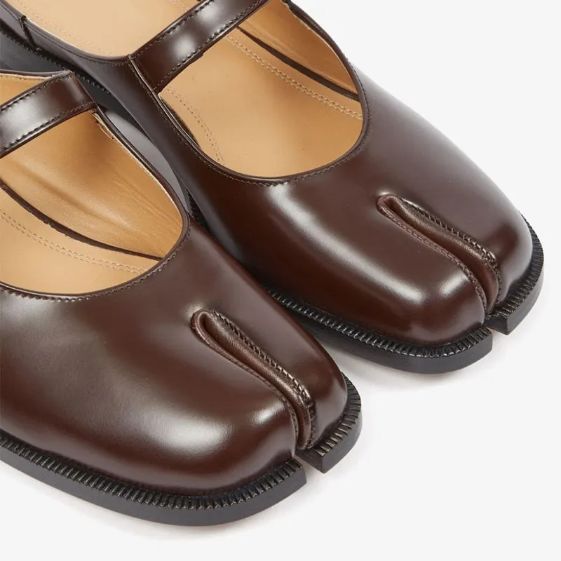 Cedar Brown Tabi Leather Sandals