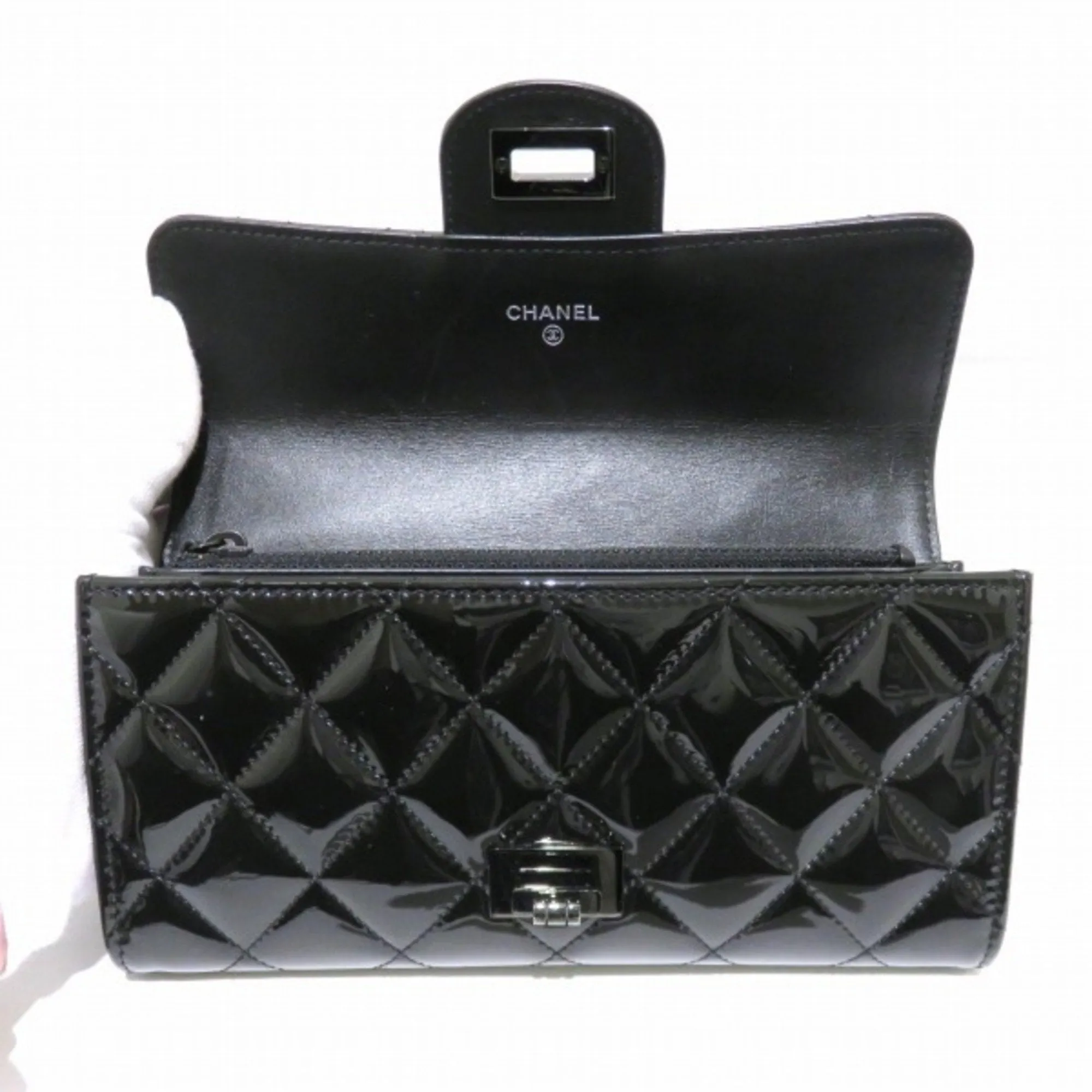 Chanel Black Patent leather  wallet accessories