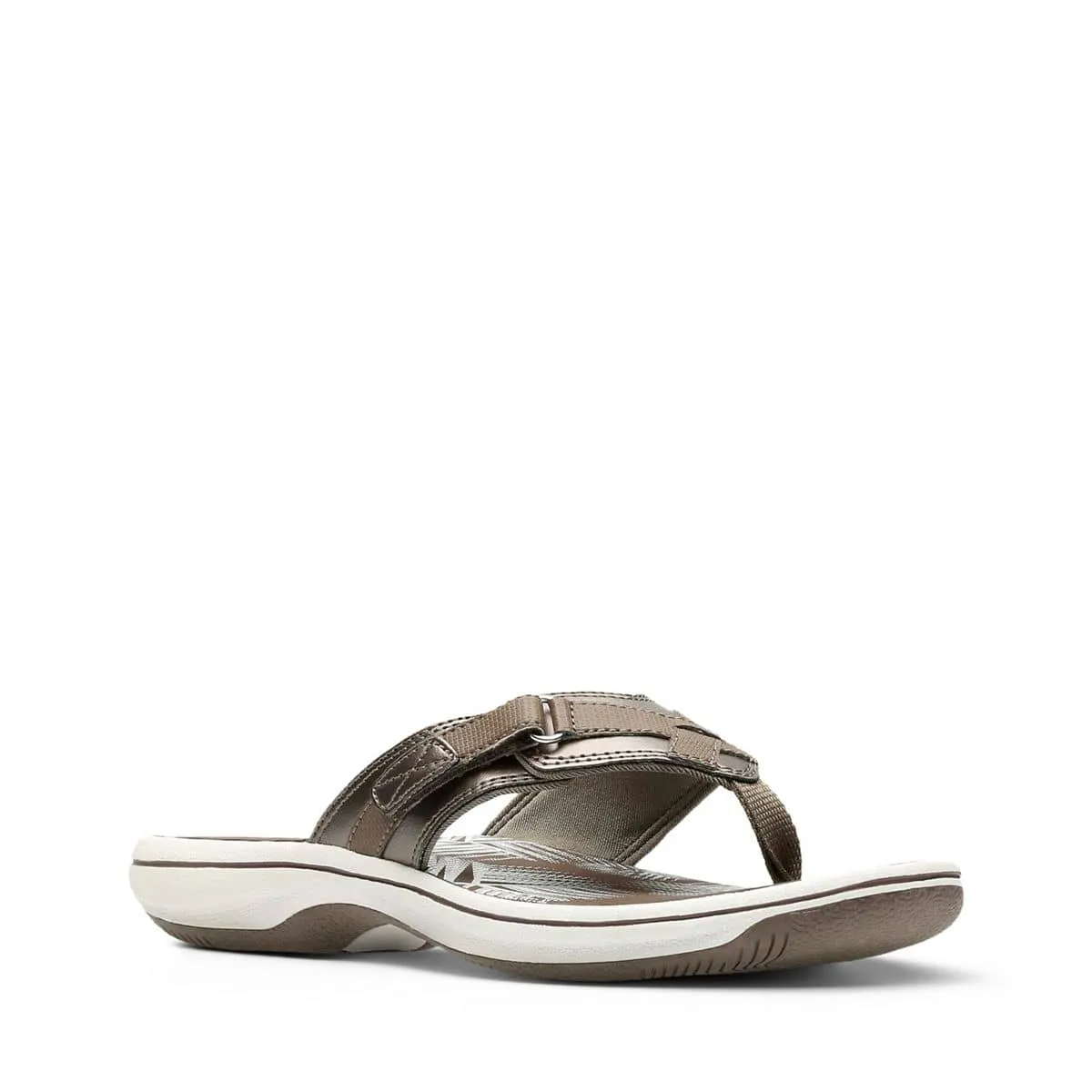 Clarks Women's Breeze Sea Flips- Pewter