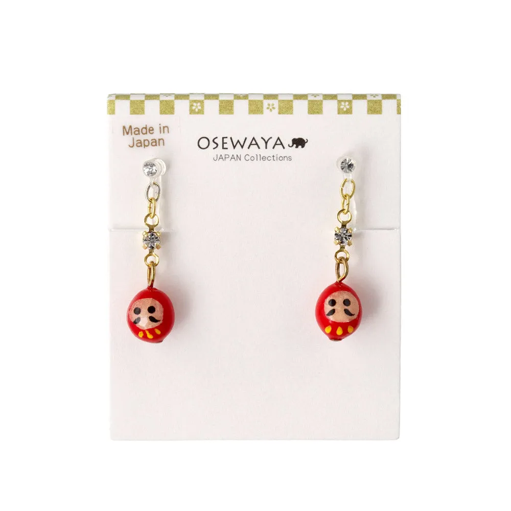 Daruma Figurine Invisible Clip Ons