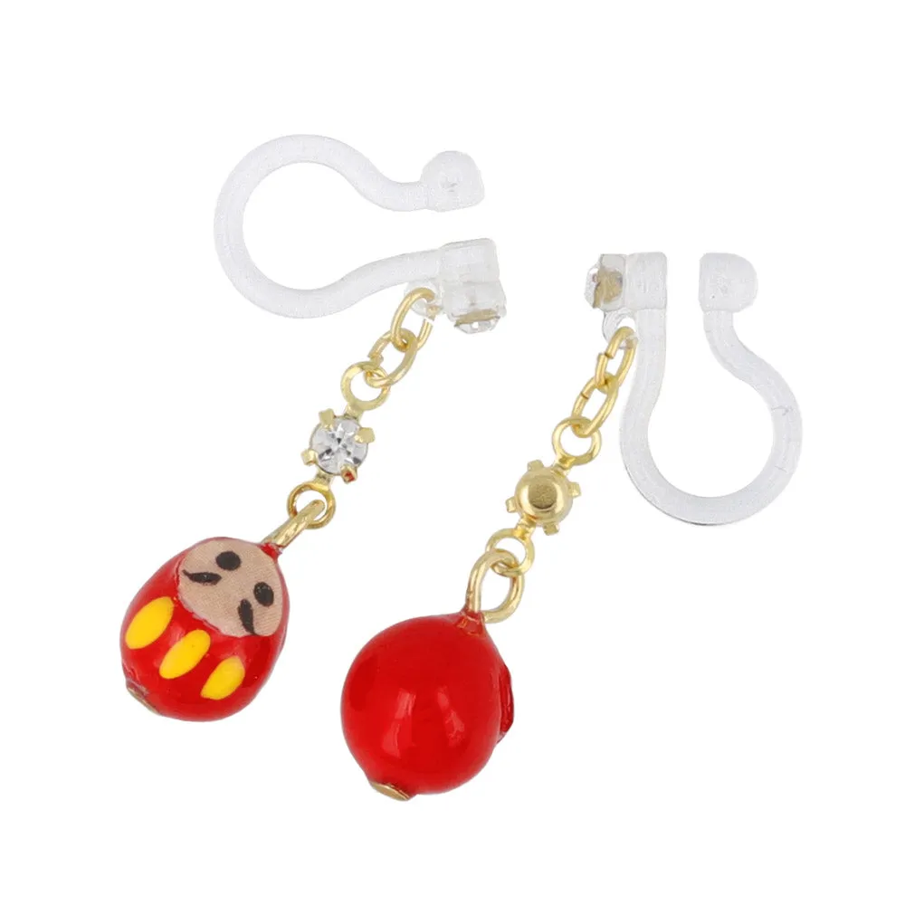 Daruma Figurine Invisible Clip Ons