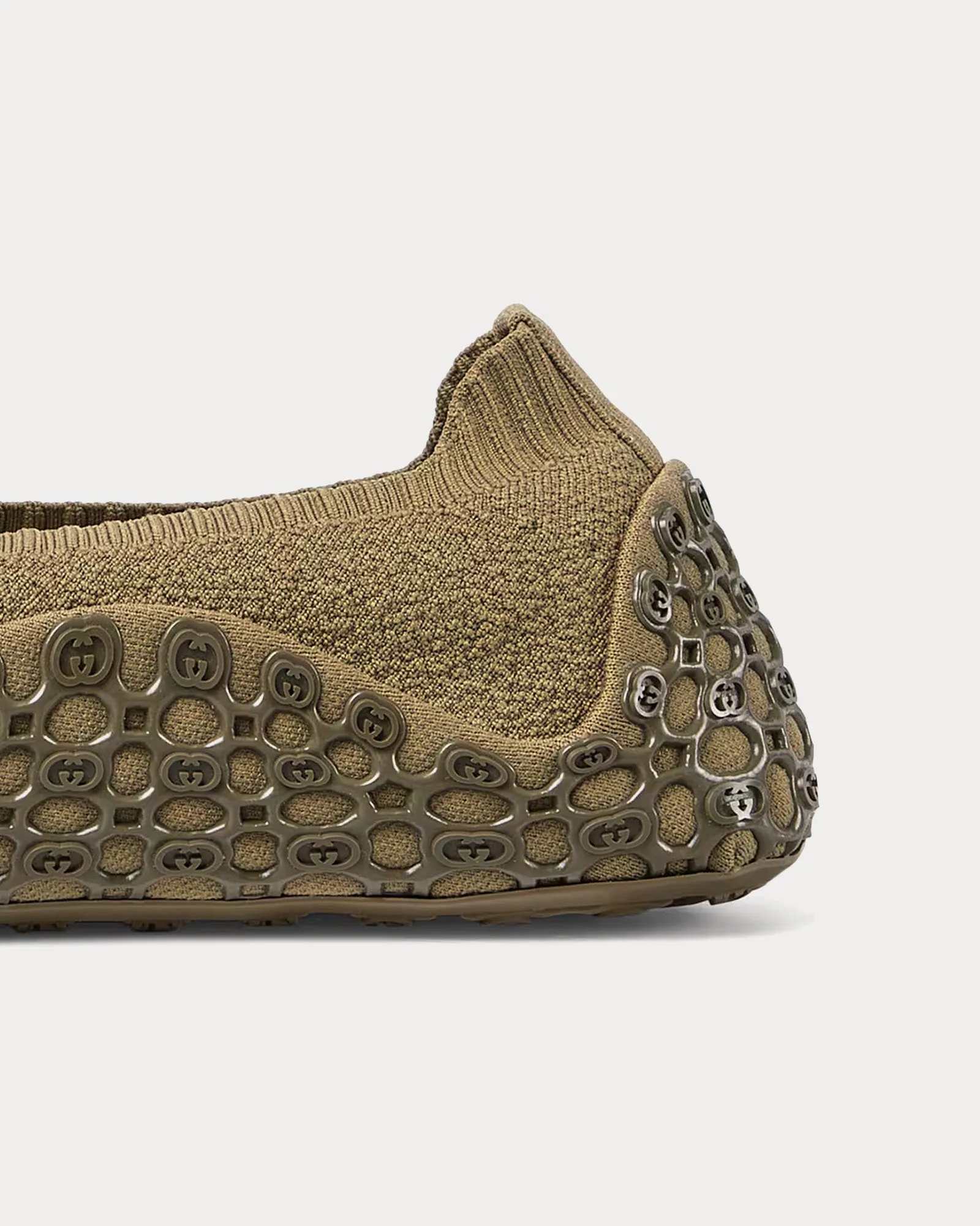 Elastic Fabric Light Brown Slip Ons