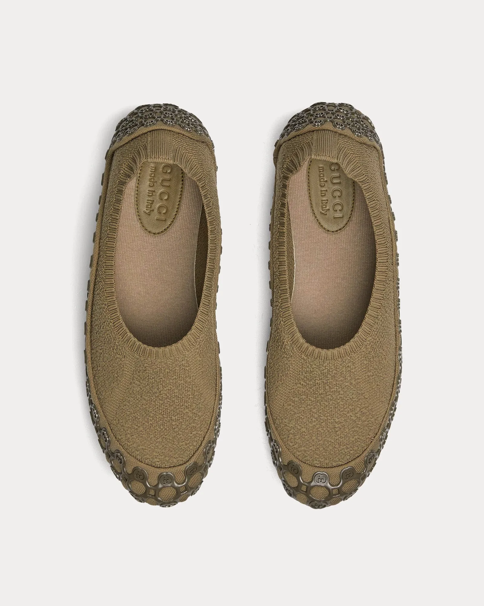 Elastic Fabric Light Brown Slip Ons
