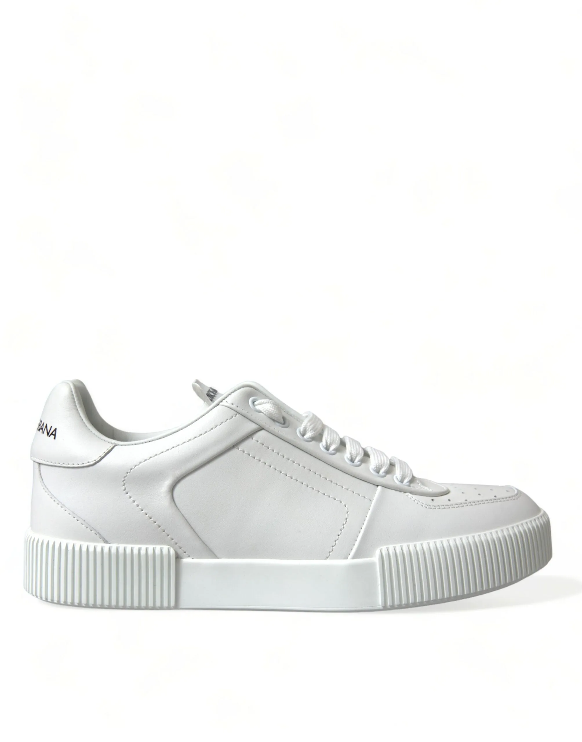 Elegant White Low-Top Calfskin Sneakers