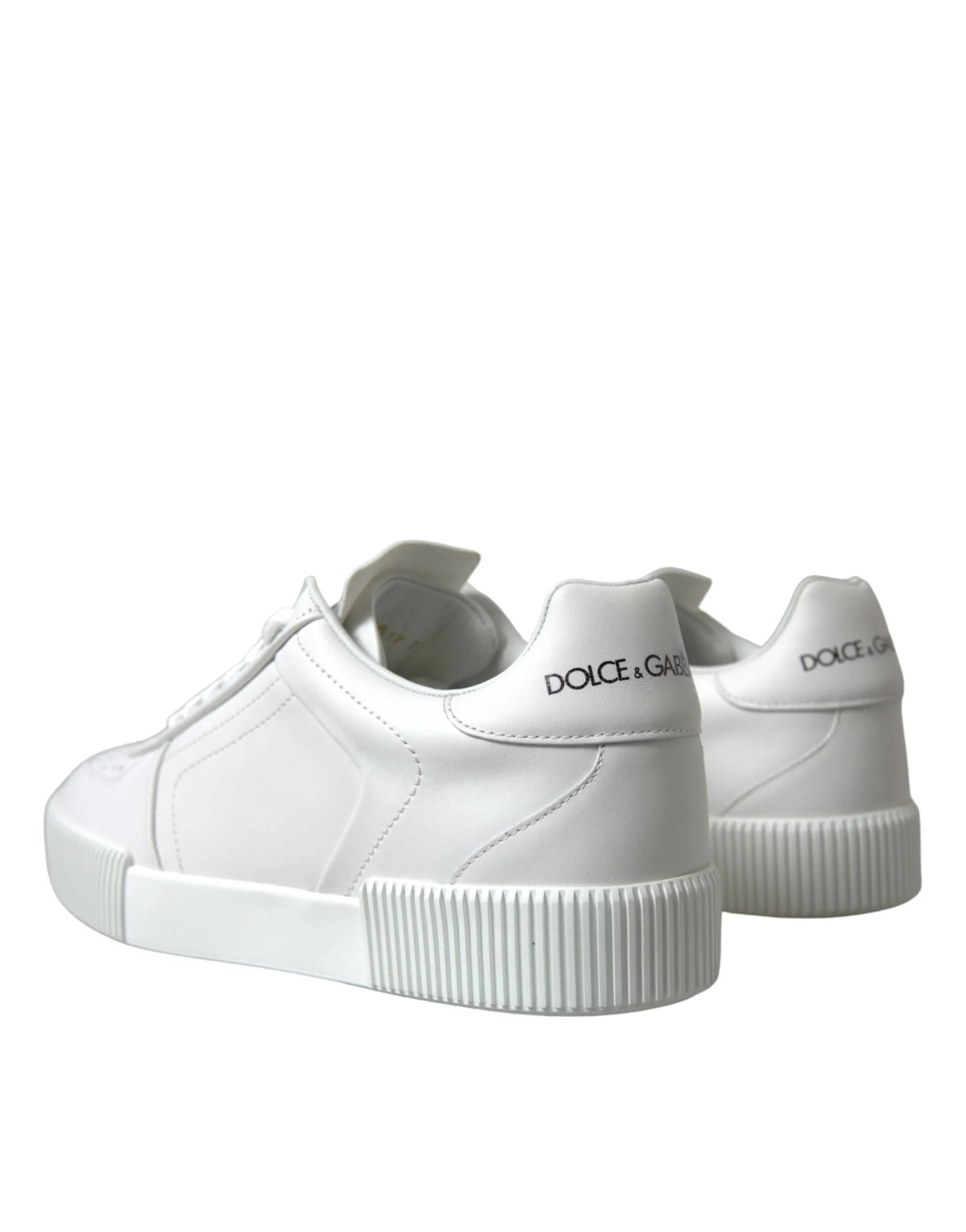 Elegant White Low-Top Calfskin Sneakers