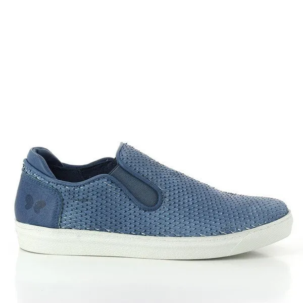 Felmini 8877 Blue Slip On Shoes