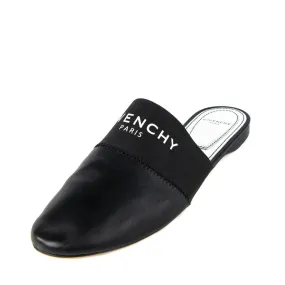 Givenchy Black Leather Bedford Logo Mules Size 9 | EU 39