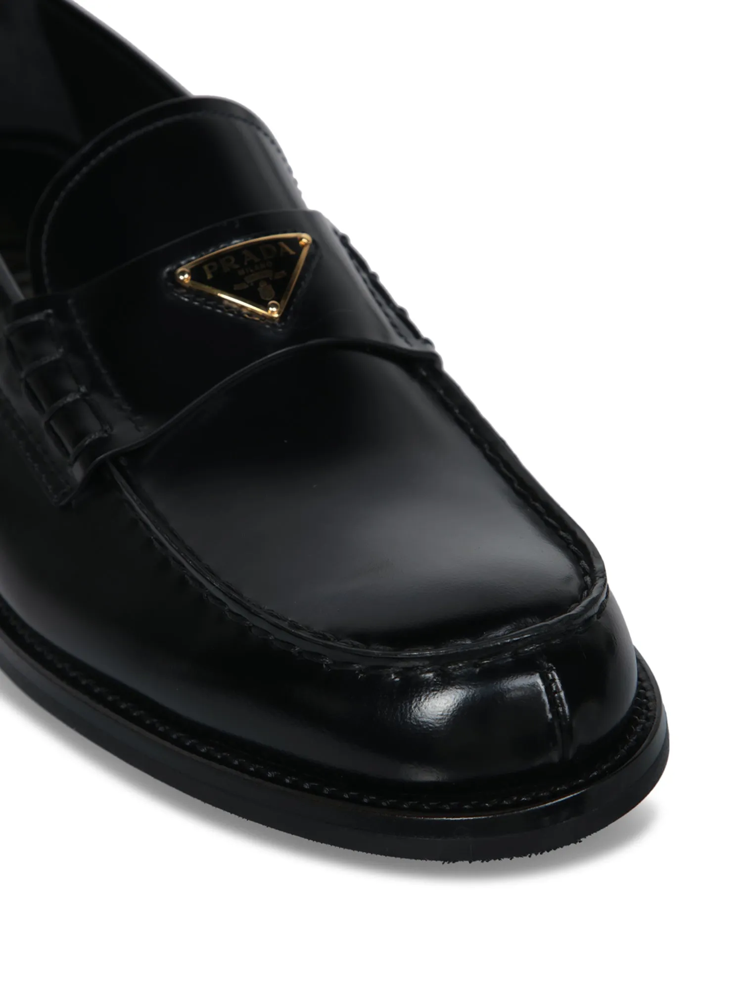 Gold Logo Black Loafer