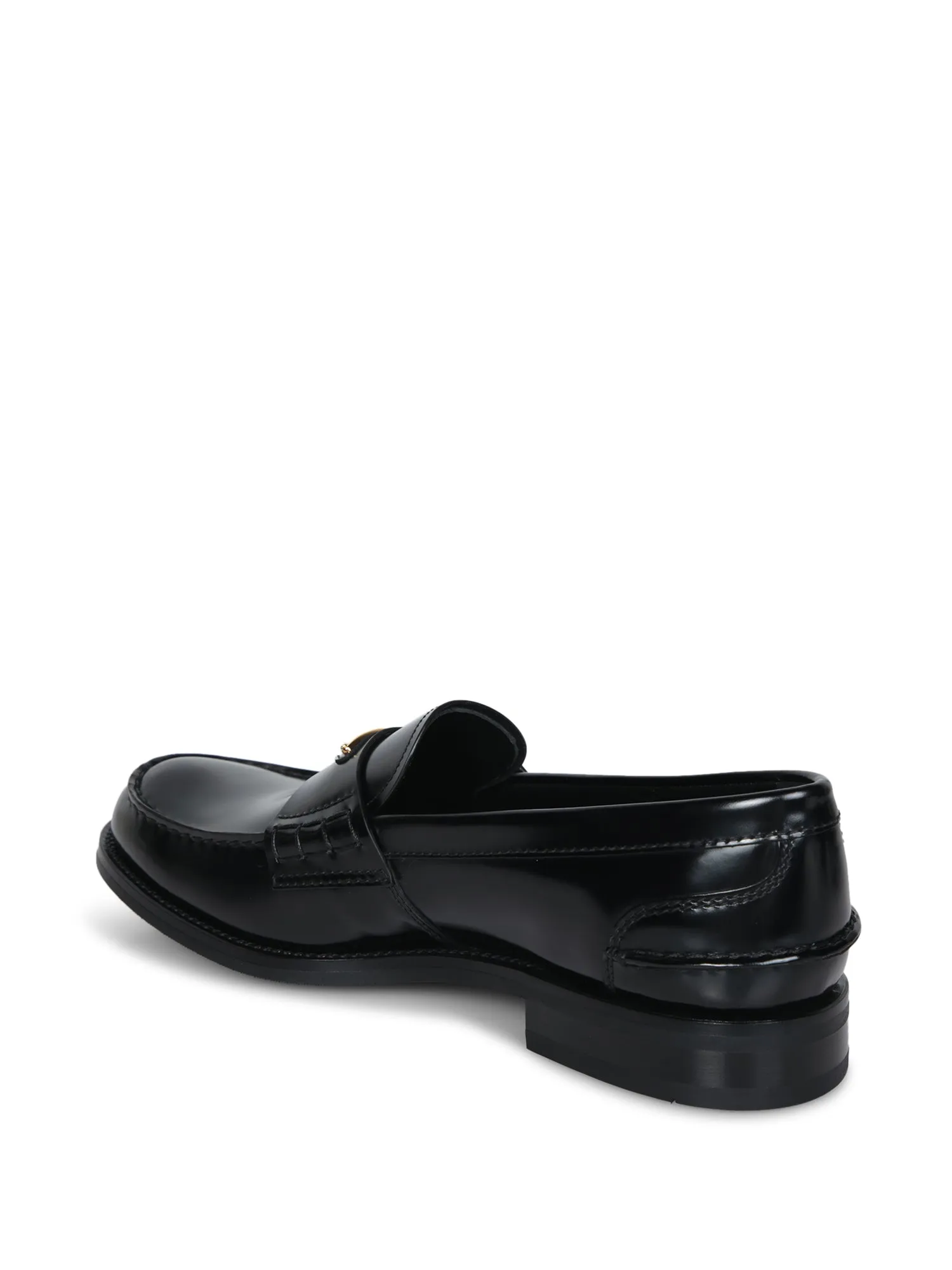 Gold Logo Black Loafer
