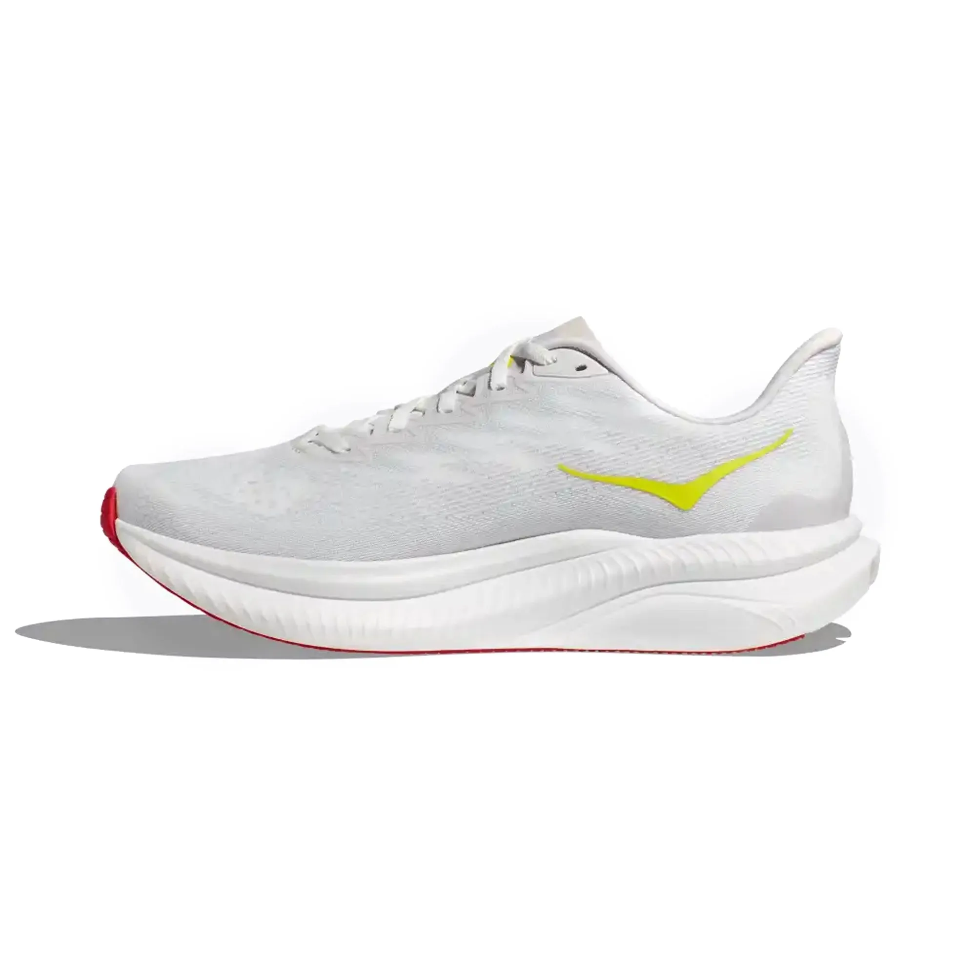 HOKA MENS RUNNING SHOES MACH6 WHITE/NIMBUS CLOUD