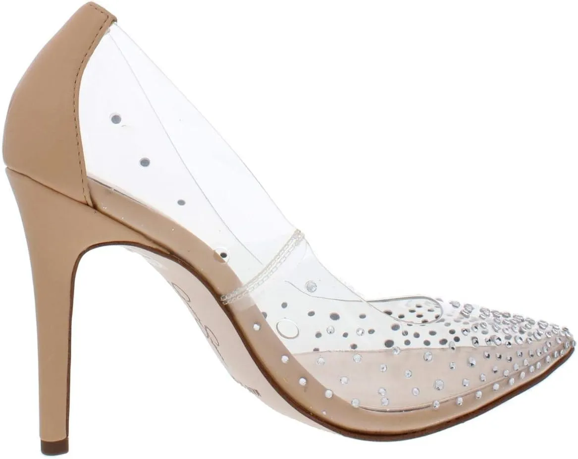 Jessica Simpson Womens Pixera 3 Embellished Stiletto Pointed Toe Heels