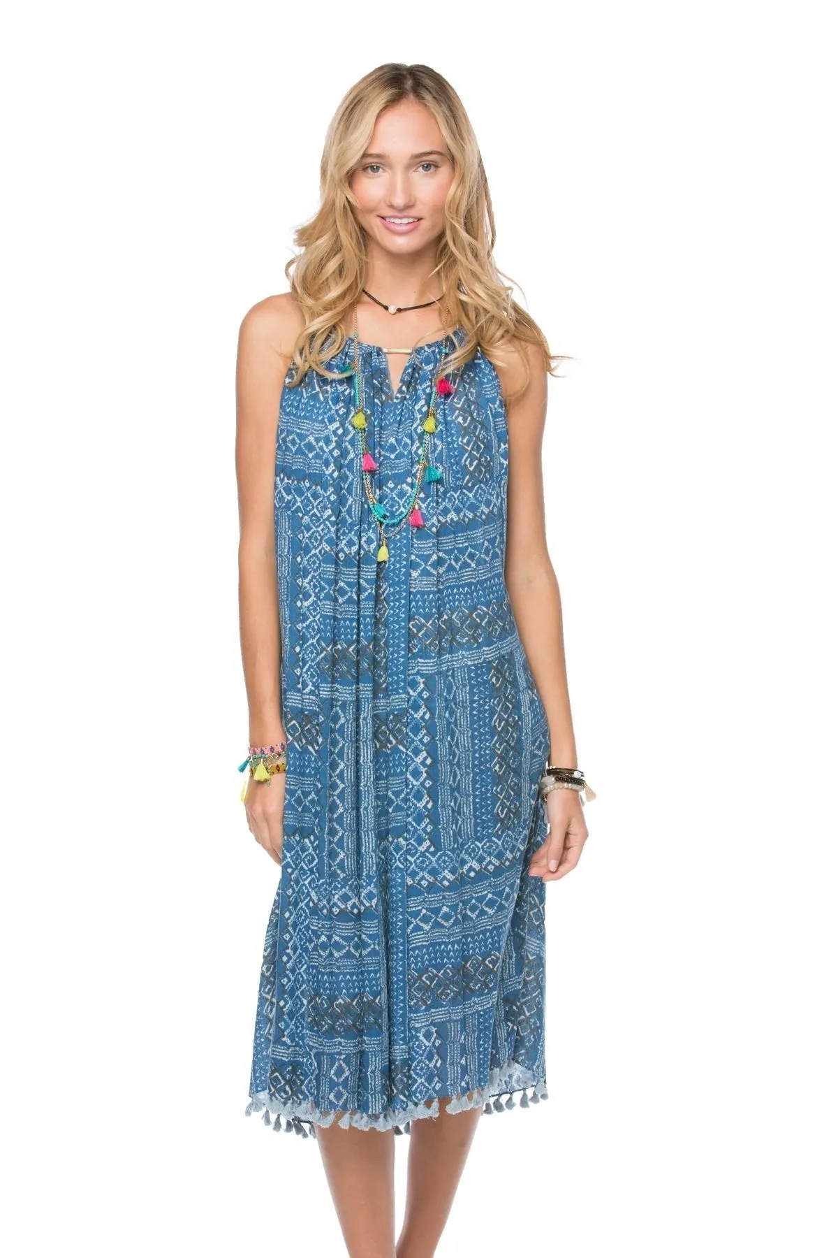 Keyhole Sun Dress in Geo Scribbles