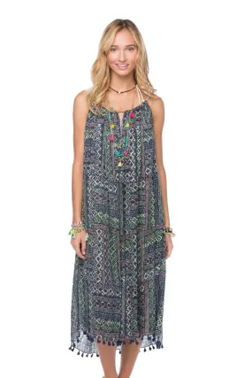 Keyhole Sun Dress in Geo Scribbles