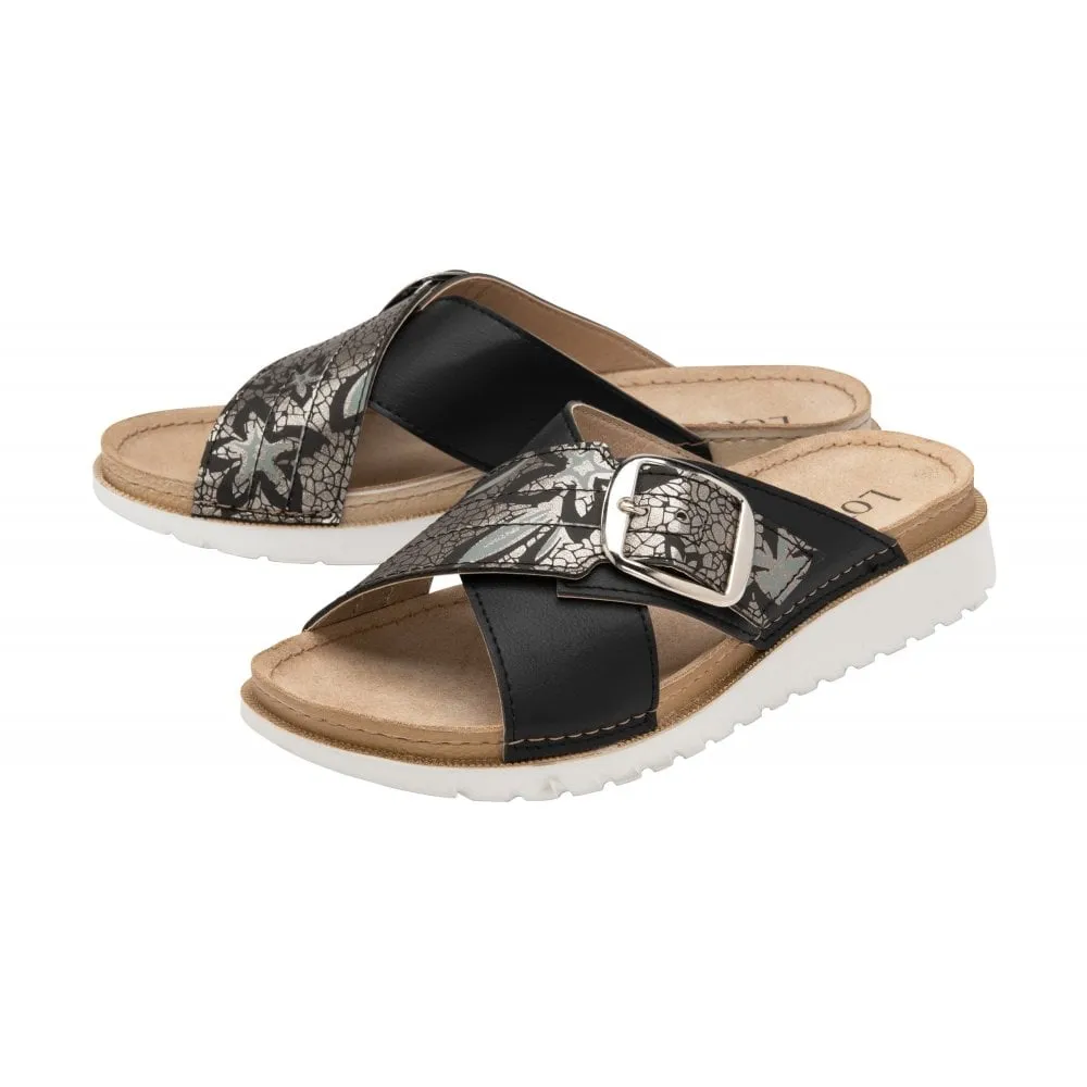 Lotus Marta BLACK Mule Sandal