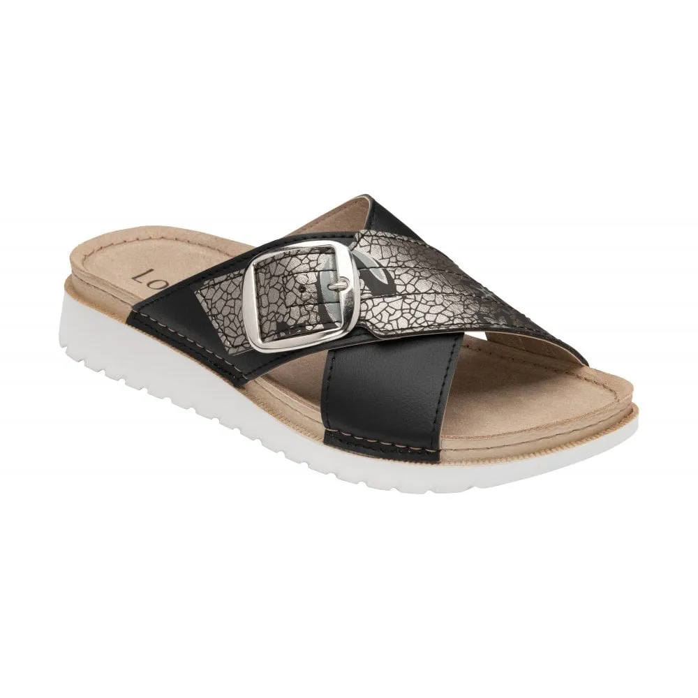 Lotus Marta BLACK Mule Sandal