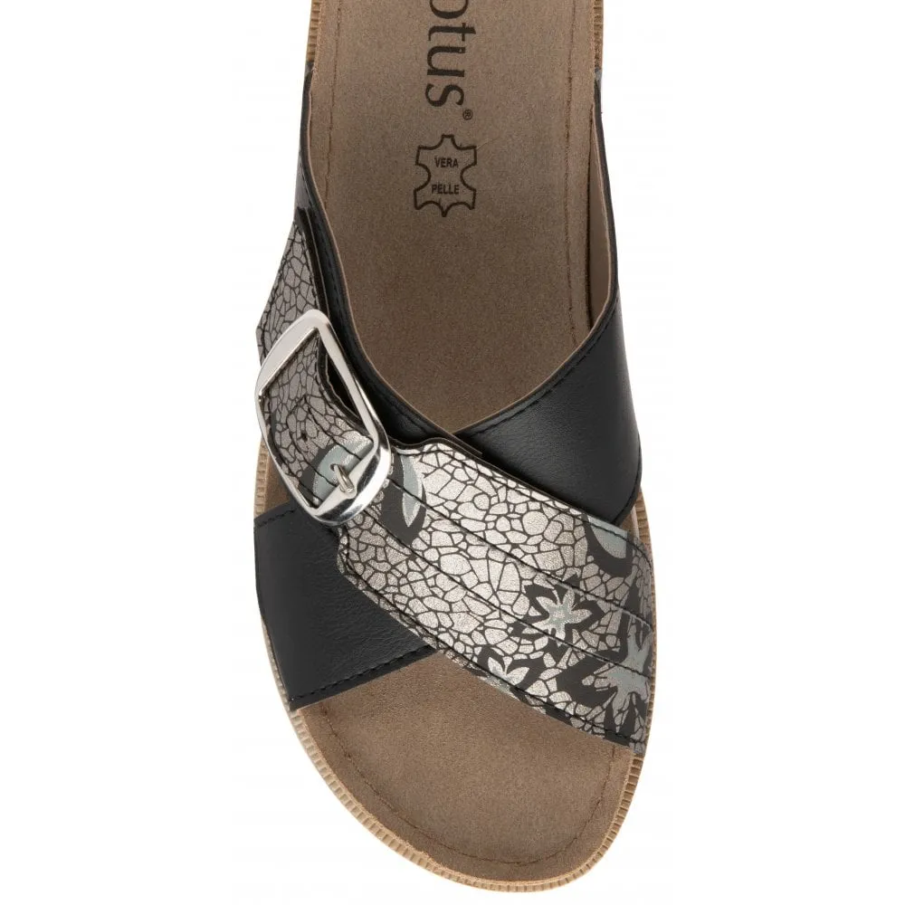Lotus Marta BLACK Mule Sandal