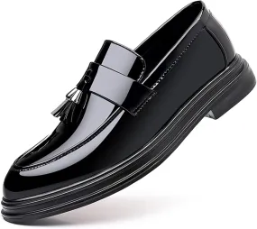 Men's Trendy Tassels Patent Leather Loafers Slip-On Business Casual Dress Shoes Elegant Luxury Penny Shoes Men's Trendy Tassels Patent Leather Loafers Slip-On Business Casual Dress Shoes Elegant Luxury Penny Shoes