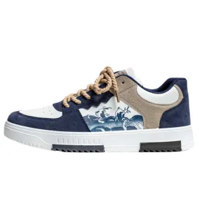Men’s Wave-Pattern Casual Sneakers