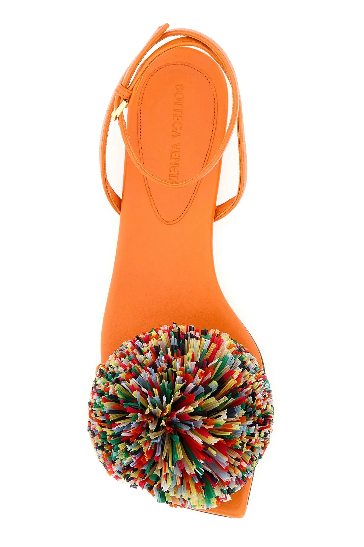 Orange leather Adam sandals