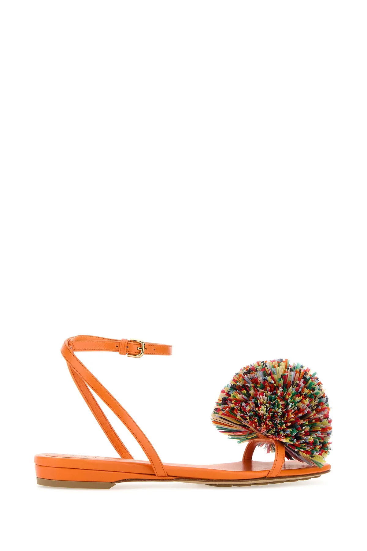 Orange leather Adam sandals