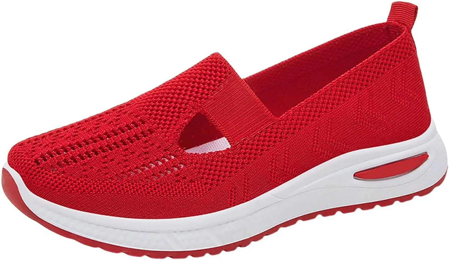 Orthopedic Shoes for Women Breathable Soft Slip On Running Shoes for Women Arch Support Casual Shoes for Fall White Sneakers Red Tennis Shoe Loafers Shoe
