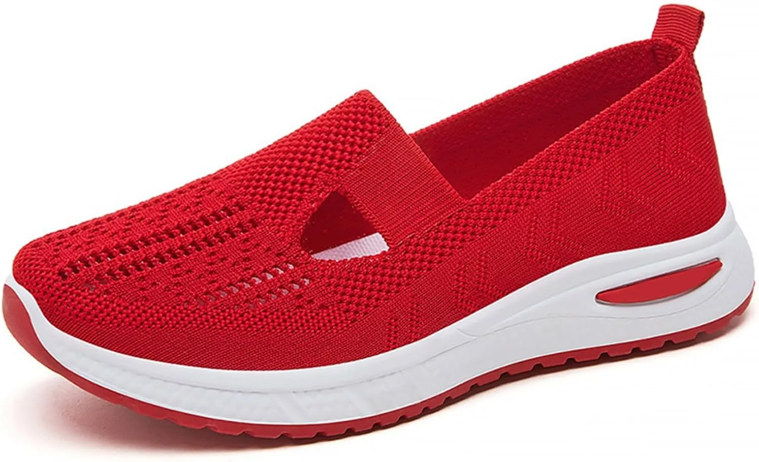 Orthopedic Shoes for Women Breathable Soft Slip On Running Shoes for Women Arch Support Casual Shoes for Fall White Sneakers Red Tennis Shoe Loafers Shoe