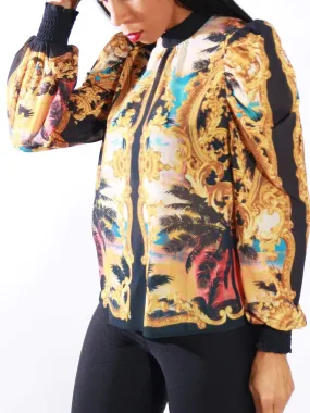 Regal Remedy | Printed Blouse Black SIZE SMALL