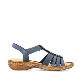Rieker Women's Elastic Slingback Sandals- Blue
