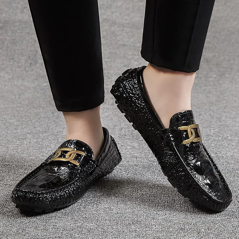 Santimon Mens Casual Leather Penny Loafers Slip on Moccasins Shoes Lightweight Driving Boat Shoes