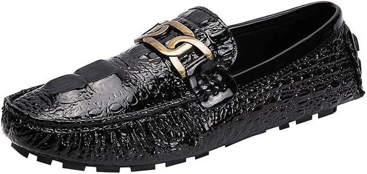 Santimon Mens Casual Leather Penny Loafers Slip on Moccasins Shoes Lightweight Driving Boat Shoes