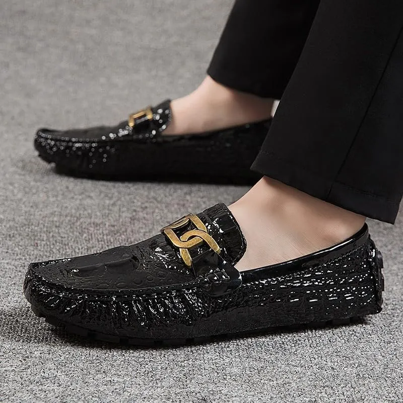 Santimon Mens Casual Leather Penny Loafers Slip on Moccasins Shoes Lightweight Driving Boat Shoes