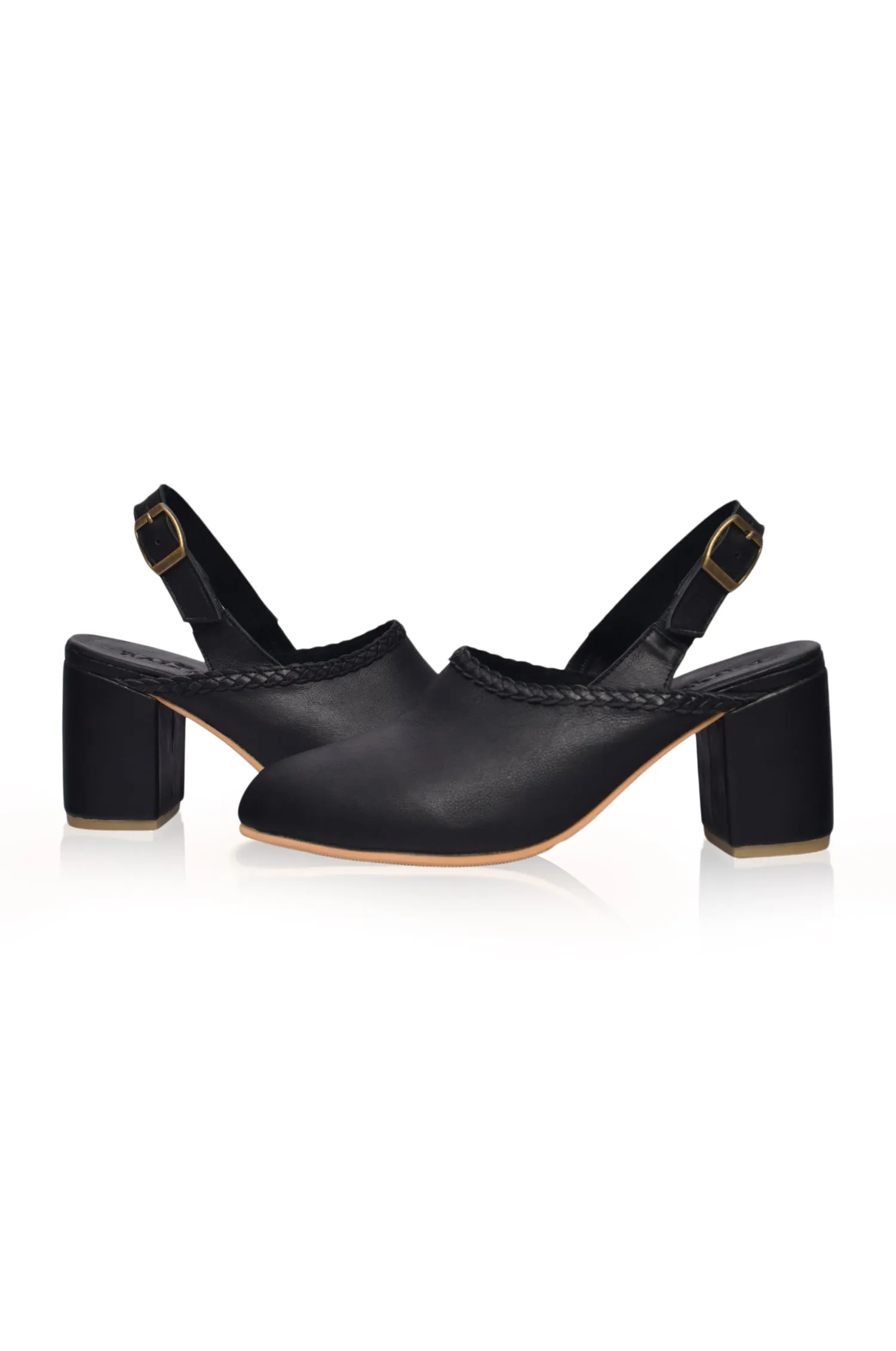 Savage Leather Slingback Heels (Sz. 4, 7.5 & 9)