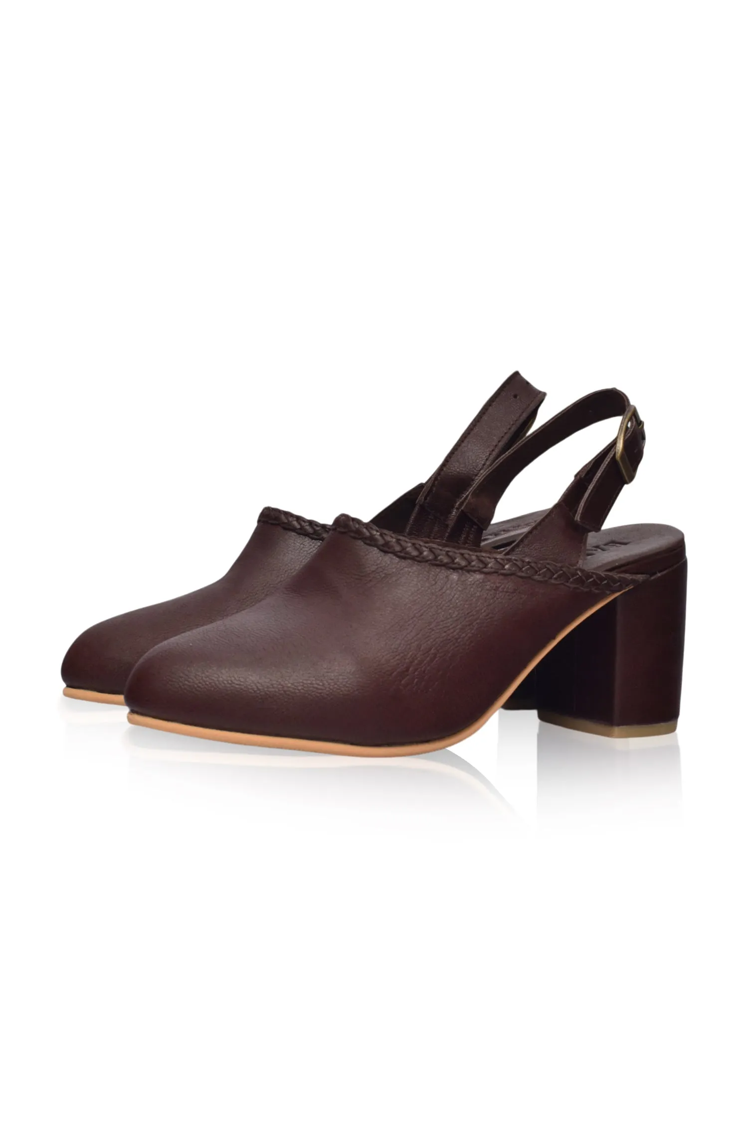 Savage Leather Slingback Heels (Sz. 4, 7.5 & 9)