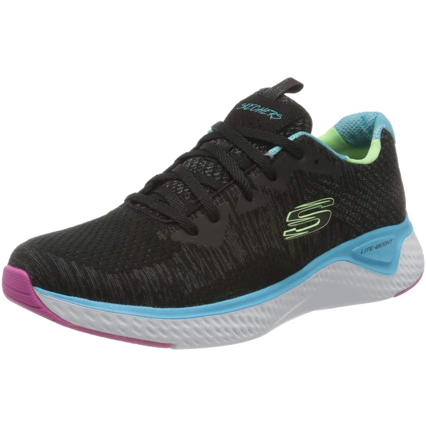 Skechers Solar Fuse Brisk Escape Black Multi Womens Trainers Sneakers