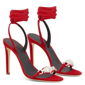 Solid Suede Scorpion Decorative Sexy STRAP HIGH HEEL SANDALS